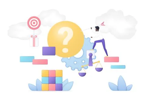 Volumetric Decision Making Process Concept Art 스톡 일러스트