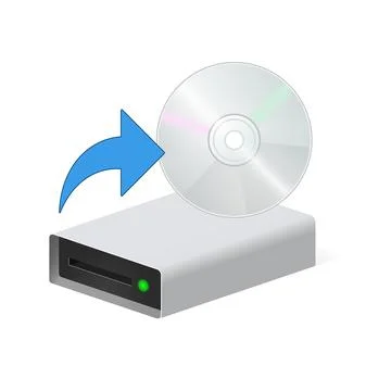 Volumetric disk drive with compact disc icon for personal computer Stock Illustration