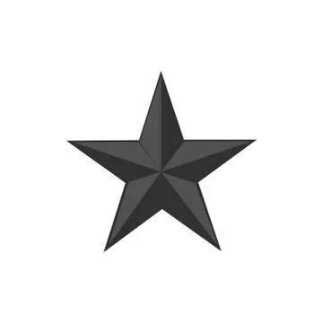 Volumetric five-pointed grey star. Vector illustration isolated on white back Stock Illustration