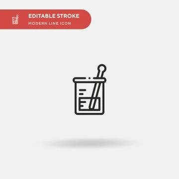 Volumetric Flask Simple vector icon. Illustration symbol design template for  Stock Illustration
