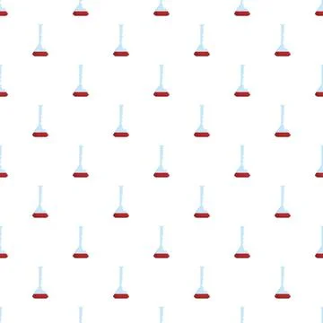 Volumetric flasks with red liquid forming seamless pattern Stock Illustration