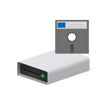 Volumetric floppy disk and disk drive for personal computer 스톡 일러스트
