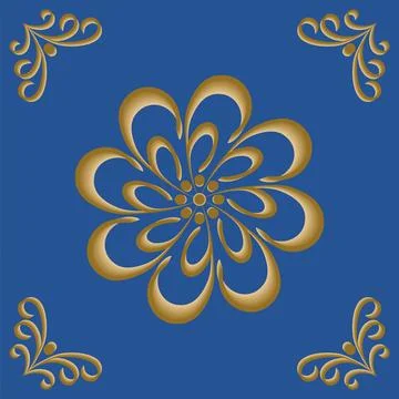 Volumetric floral pattern for tiles, vector oriental ornament Stock Illustration