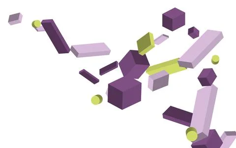 Volumetric geometric shapes. Abstract vector background. Cover design for mag Stock Illustration
