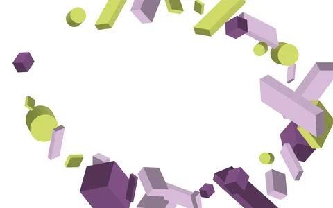 Volumetric geometric shapes. Abstract vector background. Cover design for mag Stock Illustration