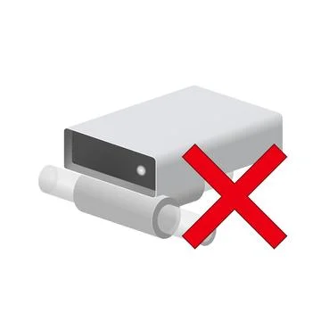 Volumetric hard disk or disk drive icon on is offline or disable Stock Illustration