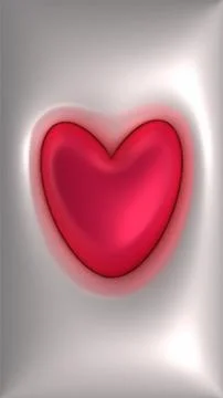 Volumetric heart on a light background. 3D illustration Stock Illustration