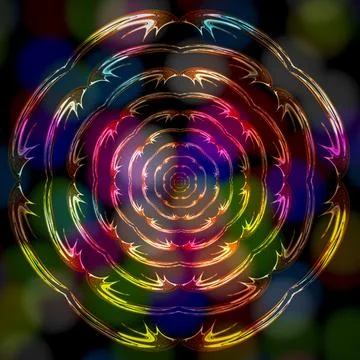 Volumetric image of circular rings. Stock Illustration