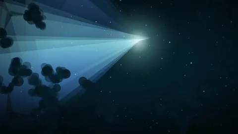 Volumetric Light Ray Loop - Blue Mystical Particle Backdrop 動画素材 341955613