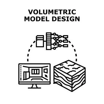 Volumetric model design for 3d modeling projects イラスト素材