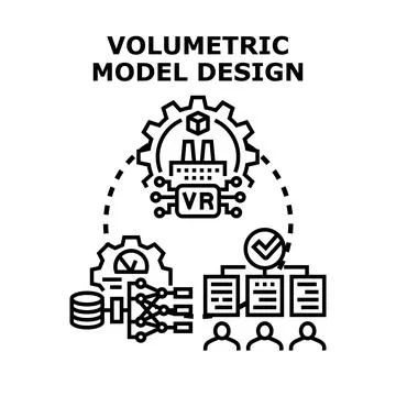 Volumetric model design concept with virtual reality technology Stock Illustration