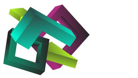 Volumetric multi-colored geometric shapes. Abstract vector background. Cover  Stock Illustration