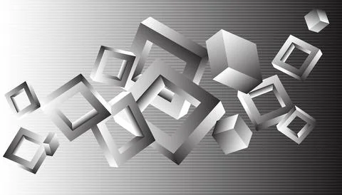 Volumetric multi-colored geometric shapes. Abstract vector background. Cover  Stock Illustration