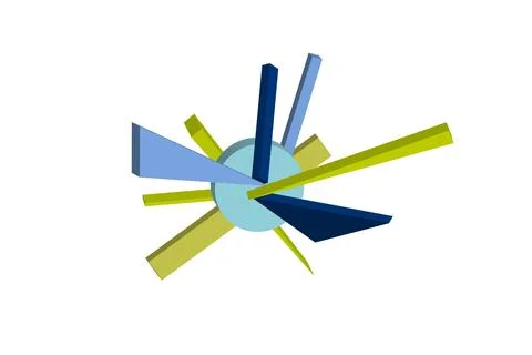 Volumetric multi-colored geometric shapes Abstract geometry. Illustrazione stock