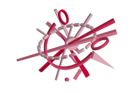 Volumetric multi-colored geometric shapes Abstract geometry. Stock Illustration