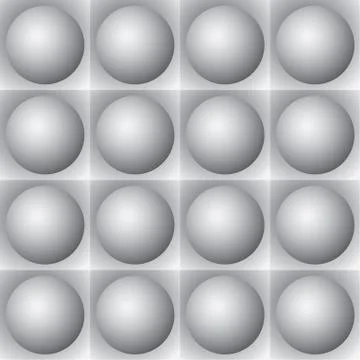 Volumetric pattern - gray spheres and squares Stock Illustration