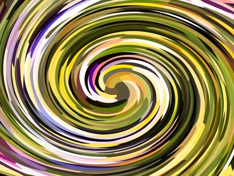Volumetric pattern yellow and multicolored pastel lines, abstract geometric.. Stock Illustration