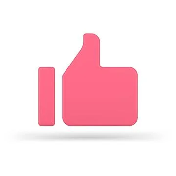 Volumetric pink like vector 3d icon. Online approval symbol in minimal design Illustrazione stock
