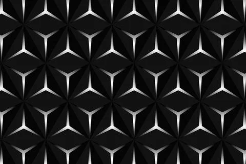 Volumetric polygonal black pattern. Vector luxury abstract black background. Illustrazione stock