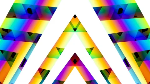 Volumetric screensaver with colored triangular panels. Seamless loop. Stock Footage 130738158