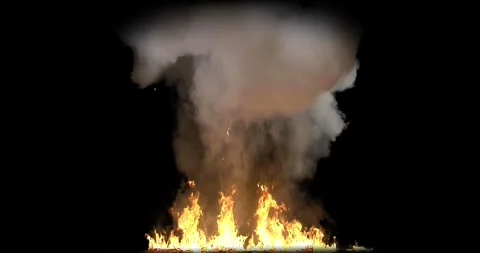 Volumetric Spherical Fireball on Black Background Video stock 334854273