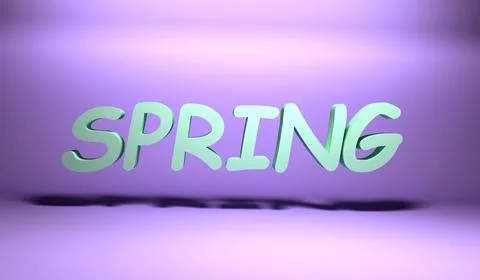 Volumetric spring text effect template with 3d type style and bold text conce Stock Illustration
