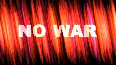 Volumetric text No war in 3D format. Black letters on a red background Stock Illustration
