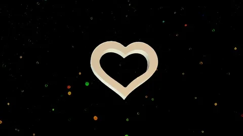 The voluminous frame of a white heart spins around its axis Video stock 121875649