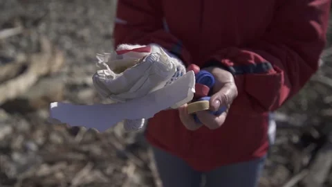 Voluntary cleaning of nature from plastic. Greening the planet Stock Footage 185125853