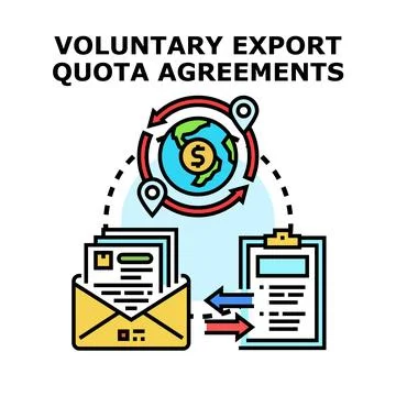 Voluntary export quota agreements vector illustration Stock Illustration