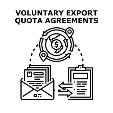 Voluntary export quota agreements vector illustration Stock Illustration