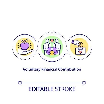 Voluntary financial contribution concept icon Stock Illustration
