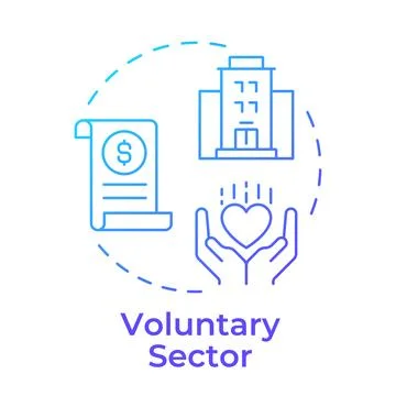 Voluntary sector blue gradient concept icon Illustrazione stock