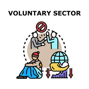 Voluntary sector concept providing help and support Stock Illustration