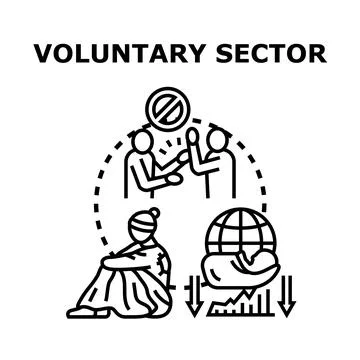 Voluntary sector concept providing help and support Stock Illustration