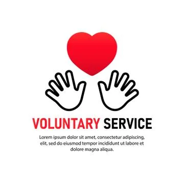 Voluntary service icon. Two hand keeping heart. Charity concept. Volunteers Stock Illustration
