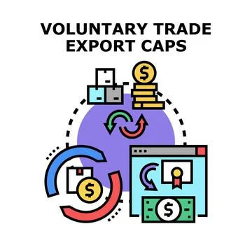 Voluntary trade export caps concept of limitation Stock Illustration