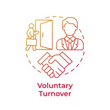 Voluntary turnover red gradient concept icon Stock Illustration