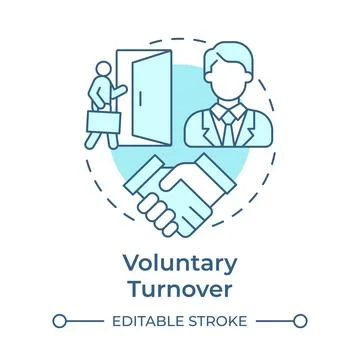 Voluntary turnover soft blue concept icon Stock Illustration