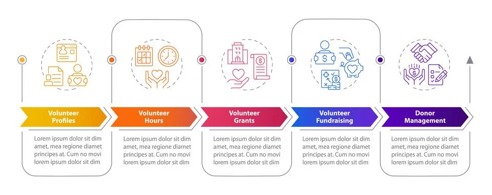 Volunteer activity tracking rectangular infographics Ilustración de archivo