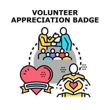 Volunteer appreciation program recognizing community service and support Ilustração Stock