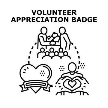 Volunteer appreciation program recognizing community service and support Stock Illustration