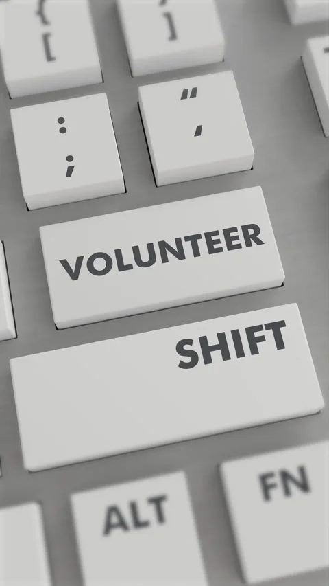 VOLUNTEER BUTTON PRESSING ON KEYBOARD Vertical Video Stock Footage 302442118