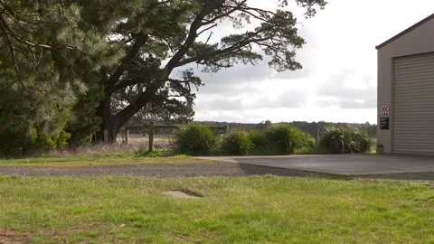 Volunteer C.F.A. Fire Station at Haddon in rural Victoria, Stock Footage 133646278