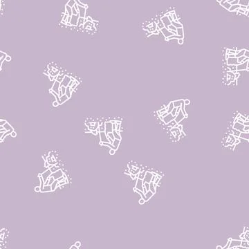 Volunteer clean beach plastic line seamless pattern Illustrazione stock