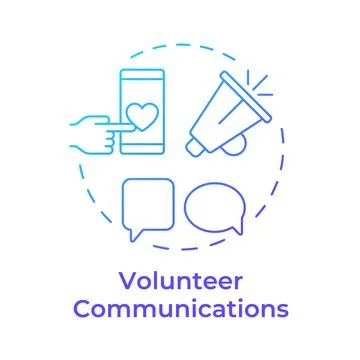 Volunteer communications blue gradient concept icon Illustrazione stock
