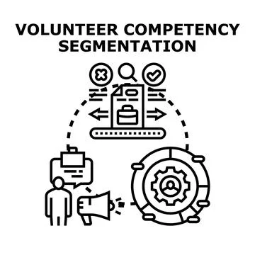 Volunteer competency segmentation and skill allocation strategy Stock Illustration