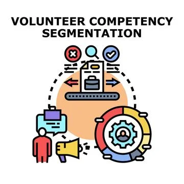 Volunteer competency segmentation and skill allocation strategy Stock Illustration