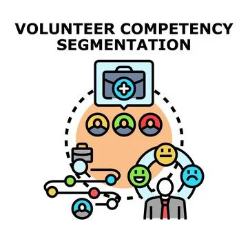 Volunteer competency segmentation task management process Stock Illustration