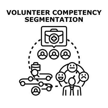 Volunteer competency segmentation task management process Stock Illustration